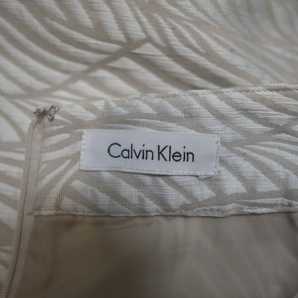 Calvin Klein Jacquard Tapestry Pencil Skirt Cream & White Corpcore No Tag Sz 18W - Picture 7 of 14